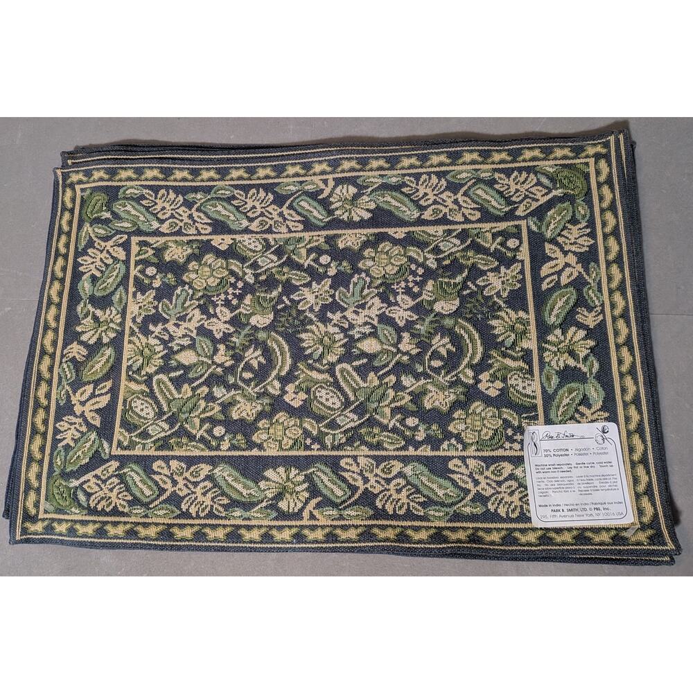 Kohl's Carmella Fresco Placemats Set of 6 NWT Green Floral Dining Place Setting